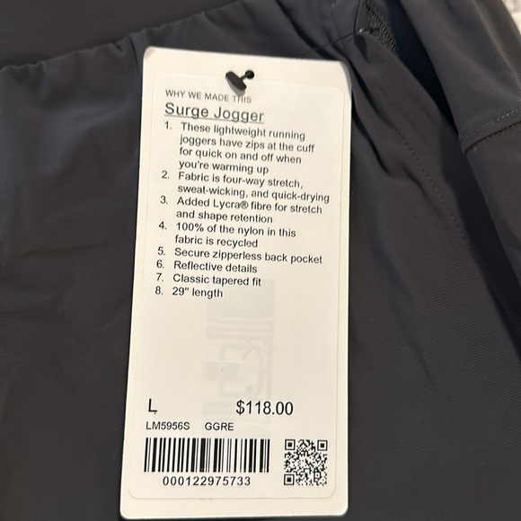 NWT lululemon Men’s surge joggers - Picture 2 of 4